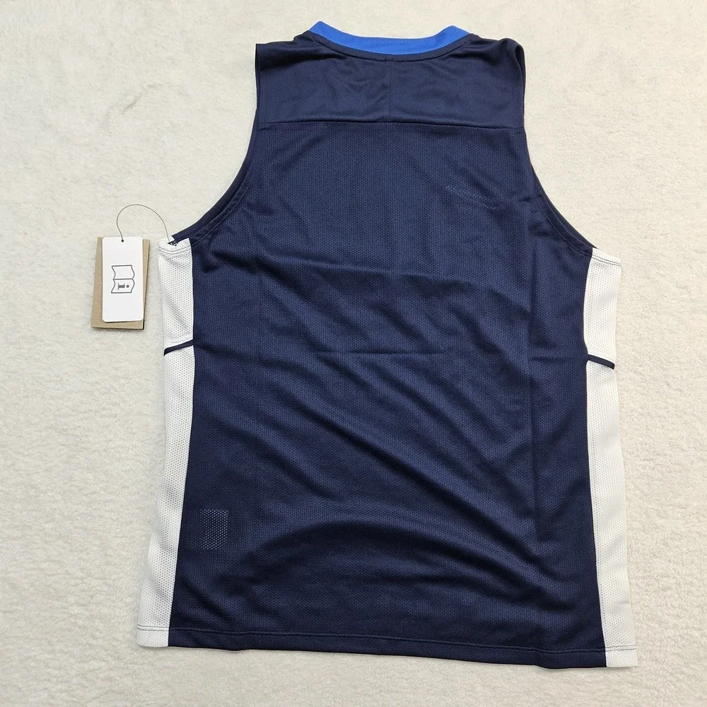 Nike Women's Dri-Fit Sleeveless Tee Size MEDIUM Navy/Royal/White FZ9749-410